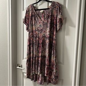 Boho Paisley V-Neck Women’s Dress